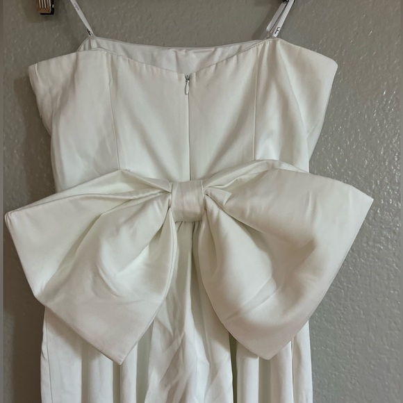 NWOT Beloved Bliss Ivory Strapless Slim Leg Bow Jumpsuit - Picture 5 of 7